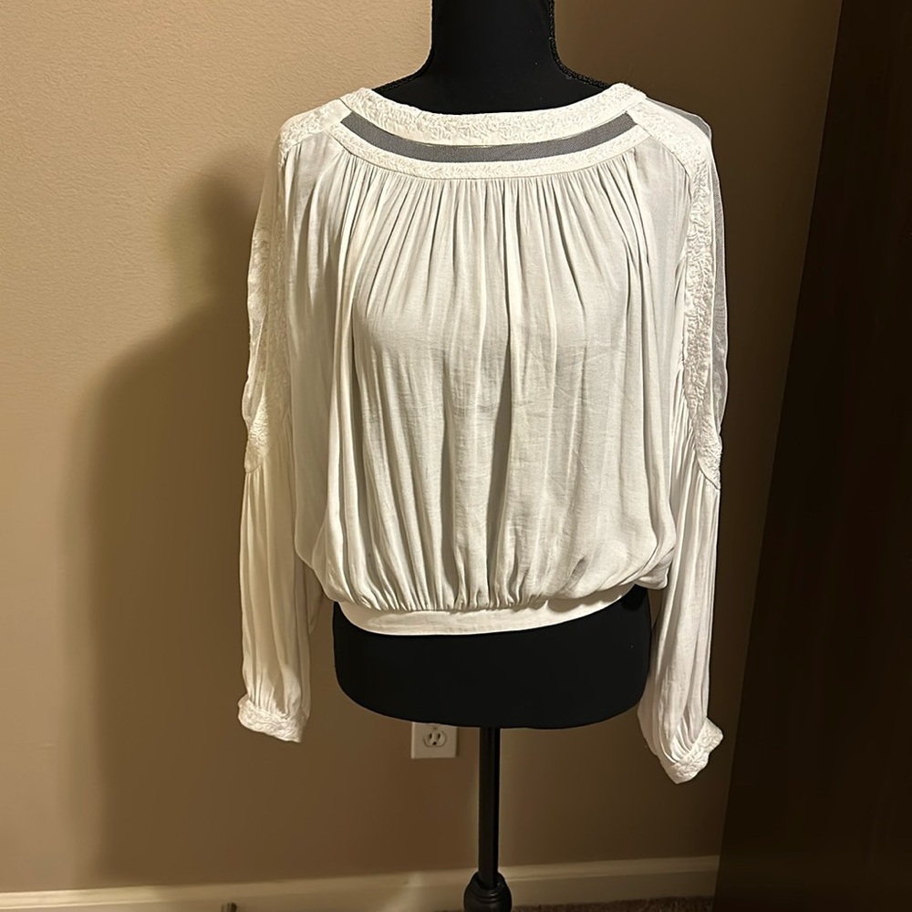 Stunning Ivory Free People Long Sleeve Blouse